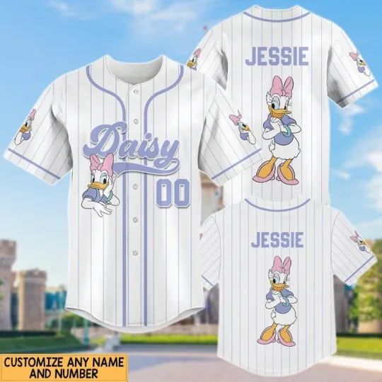 Discover Personalized Daisy Duck Gift For Fan Mickey & Friends Baseball Jersey Shirt