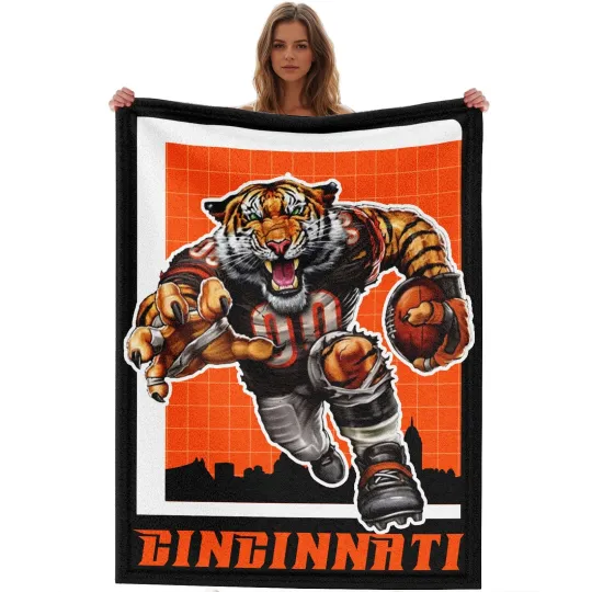 Discover Cincinnati Mascot Blankets for Football Fans Soft Flannel Blankets All Season