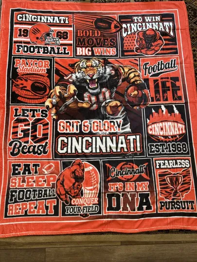 Cincinnati Bengals Football Fleece Blanket