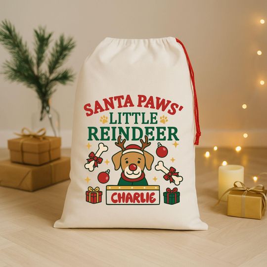Discover Personalized Pet Christmas Santa Bag - Dog & Cat Gift Bag - Santa Paws Special Delivery Bag -Custom Pet Christmas Gift Sack-Large Santa Sack