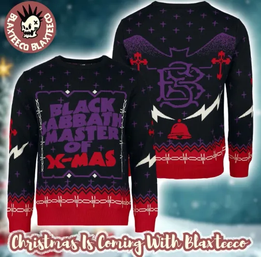 Black Sabbath Master of Xmas 2025 Holiday Ugly Christmas Sweater