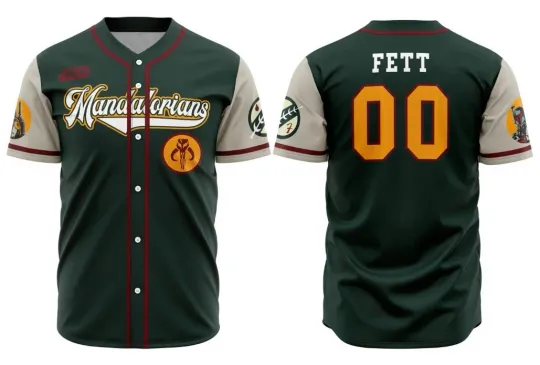 Mandalorian Boba Fett Star Wars Baseball Jersey Shirt