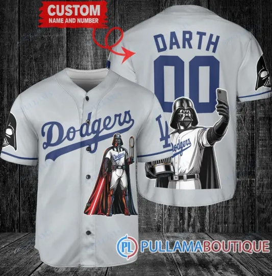 Discover Los Angeles Dodger x Darth Vader Star Wars With Trophy Baseball Jersey Reprint