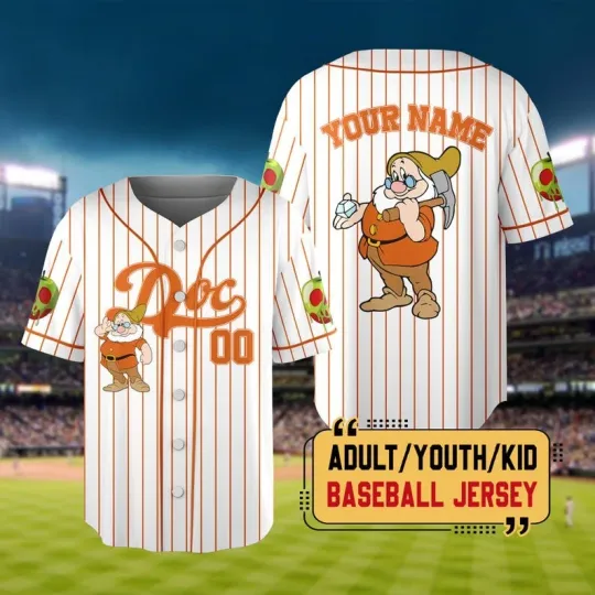 Personalized Doc Dwarf Digging For Gems Snow White Baseball Jersey Shirt
