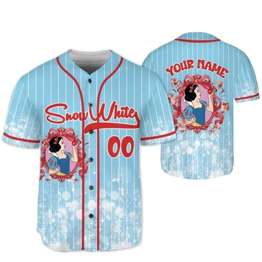 Personalized Snow White Princess Coquette Mirror Baseball Jersey Shirt