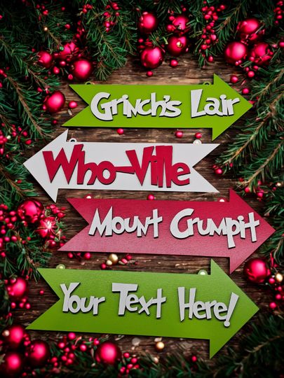 Discover Customizable funny character Whoville Christmas Sign - funny character's Lair, Mount Crumpit, Who-Ville