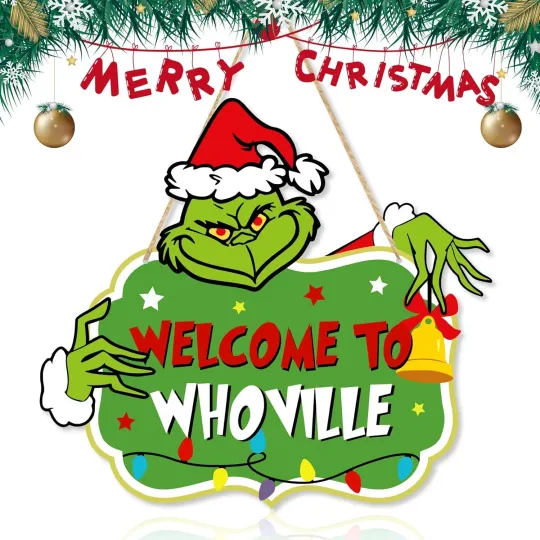 Discover Christmas Door Hanging Sign Welcome to Whoville Xmas Decor