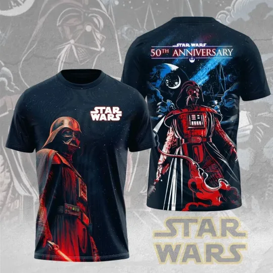 Star Wars 50th Anniversary Darth Vader 3D Graphic T-Shirt