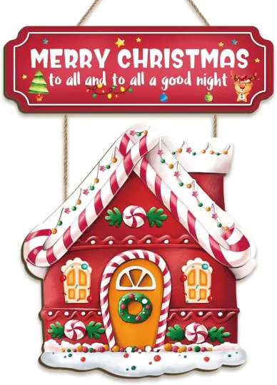 Discover LHIUEM Merry Christmas Wreath Candy Cane Wall Decor Red