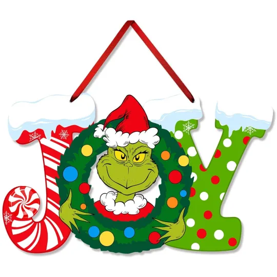 Christmas Joy Wooden Door Sign Decoration