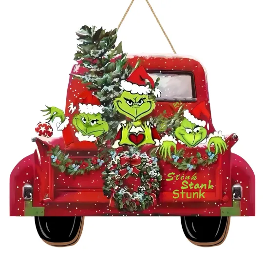 Discover Christmas Door Hanging Sign Decorations, Wooden Christmas Wall Hanging Decor,...