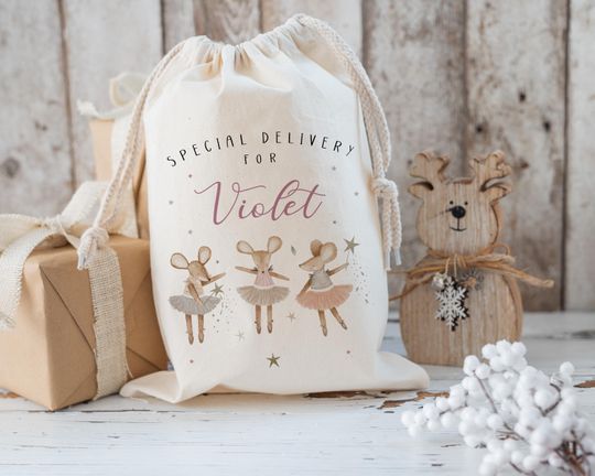 Discover Personalised Santa Sack, Christmas Gift Bag, Nutcracker Stocking Filler, Father Christmas, Traditional Christmas Sack