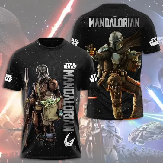 Discover Star Wars The Mandolorian Baby Yoda T-shirt Size Xs-5XL All Over Print