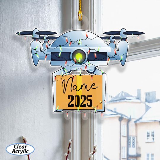 Discover Custom Drone Christmas Lights Ornament, Drone Ornament 2025, Flying Camera Ornament With Namee, Pilot Drone Owner Xmas Gift For Boy, MYK345