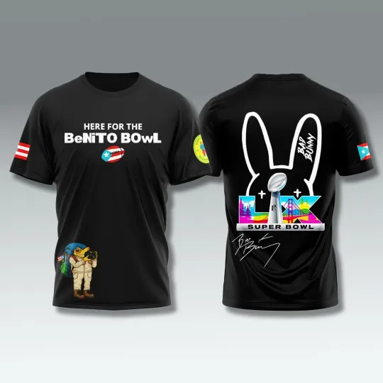 Bad Bunny Super Bowl 2025 2026 3D T-Shirt