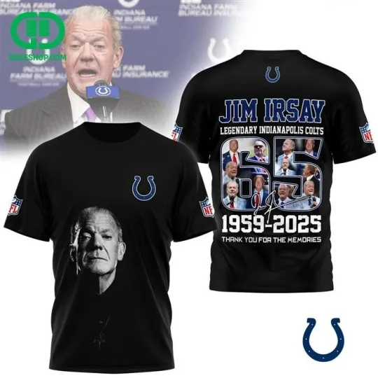 Jim Irsay Legendary Colts 1959-2025 3D Football T-Shirt