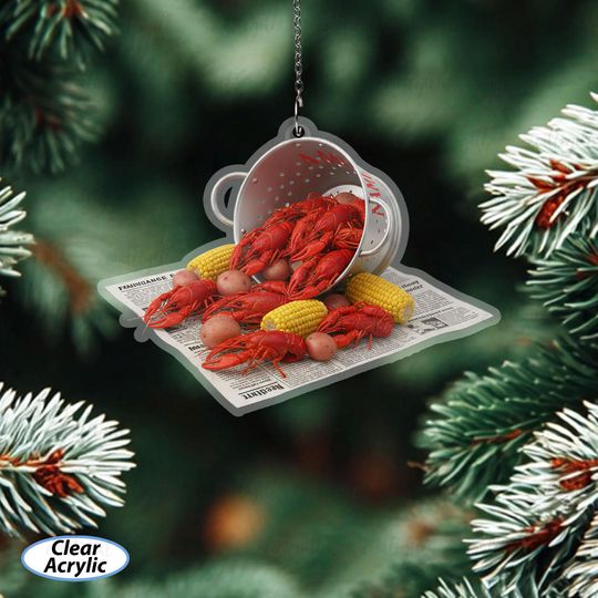 Discover Boiled Crawfish Ornament For Food Lovers, Custom Cajun Cooking Ornament, Unique Kitchen Chef Ornament, Seafood Boil Party Keepsake, MYB642