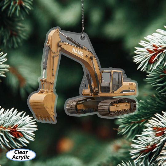 Discover Personalized Crawler Excavator Name Ornament, Excavator Lover Xmas Tree Ornament, Contractor Holiday Keepsake, Unique Gifts For Him, MYB643