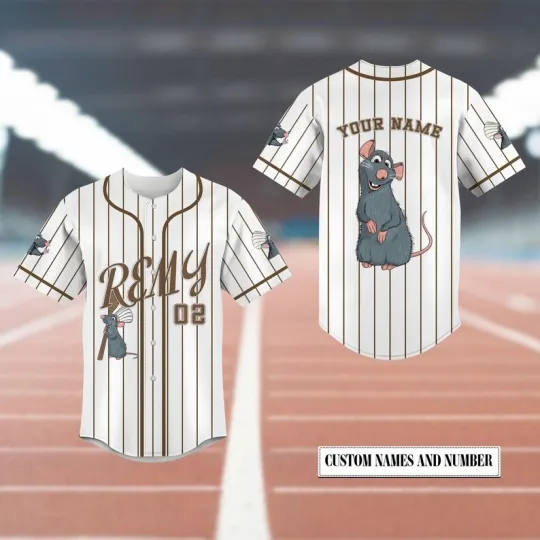 Personalized Remy Ratatouille Chef Rat Funny Cartoon Fans Baseball Jersey Shirt