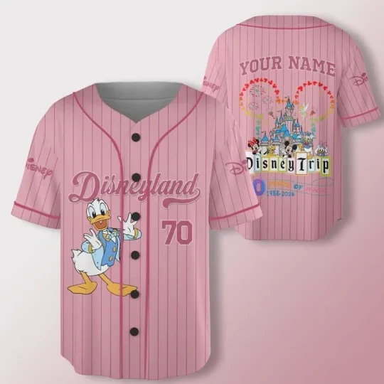 Discover Personalized Donald Duck Magic Kingdom 70th Anniversary Baseball Jersey Shirt