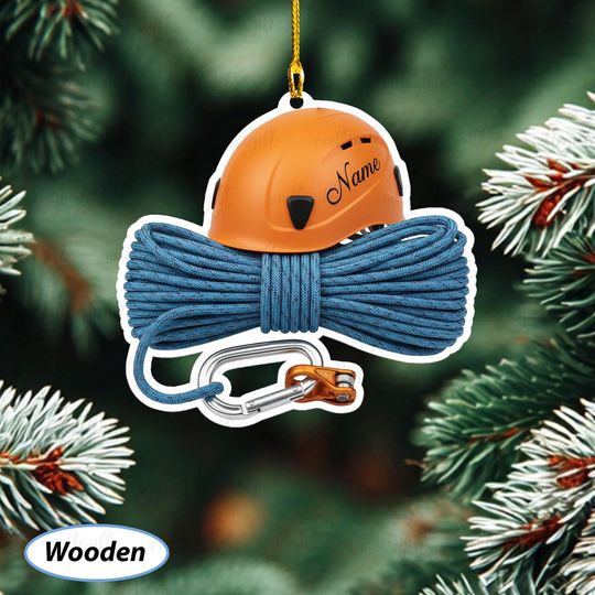 Discover Personalized Climbing Gear Xmas Ornament, Climber Helmet Rope Carabiner Ornament, Adventure Climber Ornament, Boy Girl Climbing Gift, MYB607