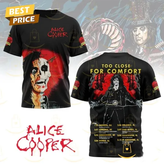 Alice Cooper Too Close For Comfort Unisex 3D T-Shirt
