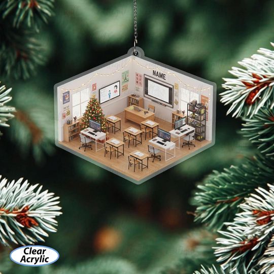 Discover Computer Science Class Ornament Custom Name, Computer Teacher Appreciation Ornament, Software Engineering Classroom Ornament Gifts, MYB626