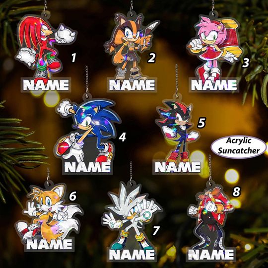 Discover Custom Hedgehog Cartoon Characters Ornament, Hedgehog Christmas Ornament For Kids, Video Game Lover Home Decor, Xmas Tree Keepsake, TTA006