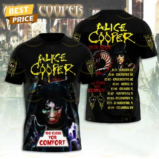 Alice Cooper 2025 Tour 3D T-Shirt for Men and Women