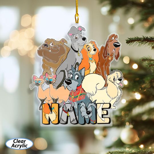 Discover Lady And The Tramp Custom Name Ornament, Lady Tramp Ornament Christmas 2025, Disney Dog Couple Decor, WDW Holiday Pet Lovers Decor, NVA740