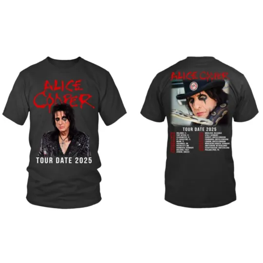 Alice Cooper Tour 2025 3D T-Shirt Too Close For Comfort 2-Sided Shirt