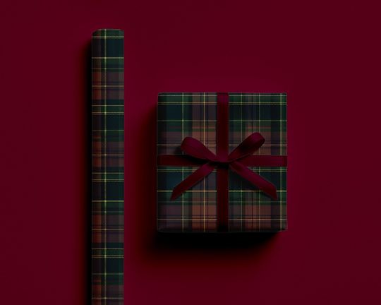 Discover Dark Tartan Christmas Gift Wrap: Luxury Plaid Wrapping Paper