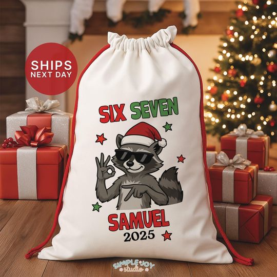 Discover Six Seven Christmas Sack: Personalized Santa Gift Bag For Kids, Teenager Slang Gift (SG-1)