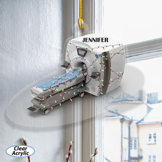 Discover Customized MRI Machine Ornament, MRI Equipment Christmas Acrylic Ornament, Radiology Doctor Ornament, Gift For Nurse Medical Staff, MYK325