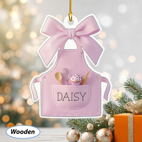 Discover Baking Apron Personalized Ornament, Chef Apron Keepsake, Cute Baker Acrylic Ornament With Name, Cooking Lover Holiday Home Hanging, MYK357