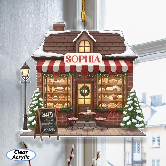 Custom Bakery Store Christmas Ornament, American Bread Shop Ornament, Baker And Foodie Holiday Keepsake, Sweet Lovers Holiday Decor, MYK358