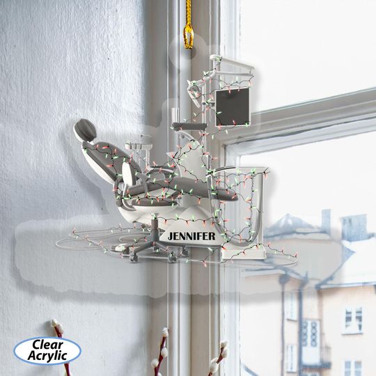 Discover Custom Dental Chair Christmas Ornament, Dental Hygienist Ornament, Dentist Dental Assistant Gift, Dental Clinic Holiday Decoration, MYK327