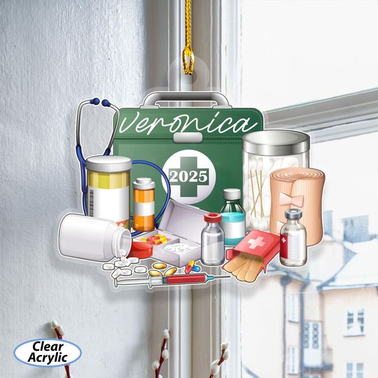 Discover Customized First Aid Bag Ornament, Medical Tools Keepsake For Nurse, Nursing Christmas 2025 Ornament, Healthcare Worker Holiday Gift, MYK317