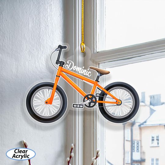 Discover Custom Name Christmas Bicycle Ornament, Bicycle Acrylic Ornament For Rider, Biker Holiday Tree Hanging, Bike Lovers Keepsake Decor, MYK336