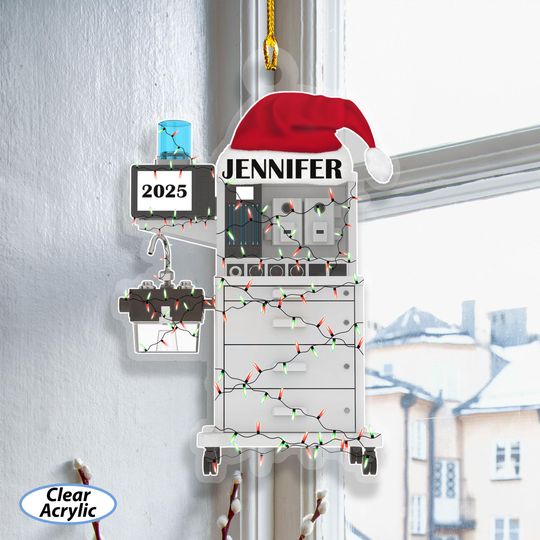 Custom Anesthesia Christmas Ornament, Santa Hat Hospital Equipment Ornament, Nurse Life Nurse School Decor, Xmas Keepsake For Doctor, MYK322