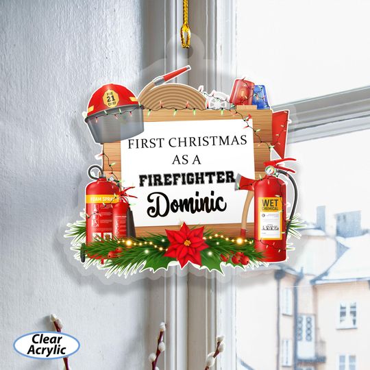 Discover Custom Firefighter Turnout Gear Ornament, First Christmas Firefighter Ornament, Fireman Holiday Home Decor, Dad Husband Unique Gift, MYK328