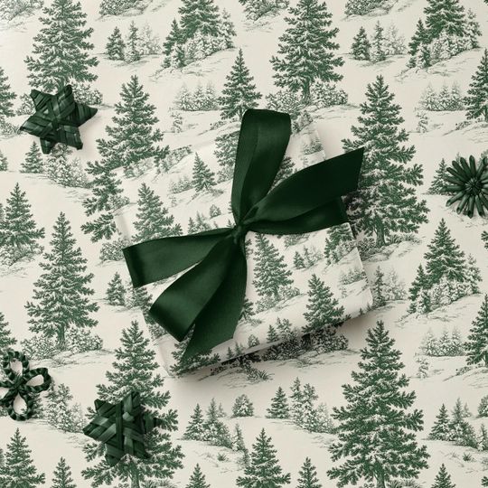 Discover Vintage Christmas Toile Gift Wrap Holiday Gift Wrapping Paper Christmas Gift Wrap Christmas Tree Vintage Wrapping Paper Roll Gift Wrap Paper