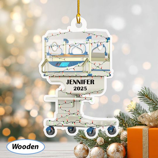 Discover Customized Baby Incubator Ornament, Obstetrics Machine Christmas Ornament, Baby Nursing Hospital Decor, Neonatal Nurse Holiday Gift, MYK323