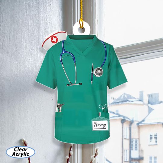 Discover Customized Male Nurse Ornament, Nursing Christmas Ornament For Him, 1st Years As A Nurse Keepsake, Healthcare Workers Holiday Gifts, MYK313