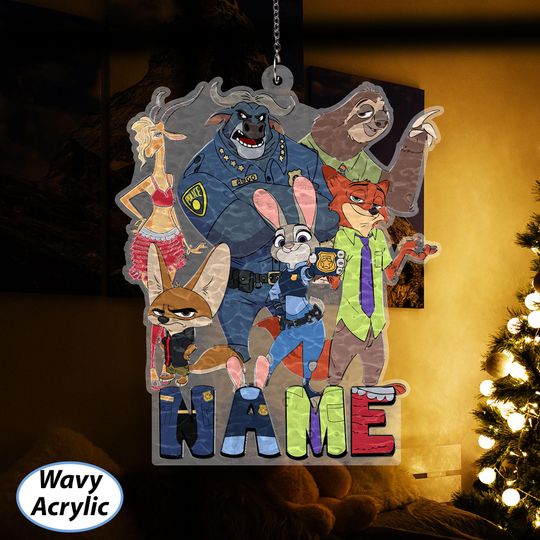 Discover Custom Name Zootopia Christmas Ornament, Pixar Zootopia Nick And Judy Tree Ornament, Finnick Gazelle Chief Bogo, Disney Holiday Decor VTB364