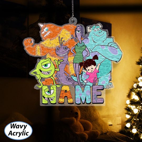 Discover Personalized Monsters Inc Ornament, Disney Monster Inc Christmas Ornament, Mike Sulley Boo Randall Celia, Pixar Family Tree Hanging, VTB362