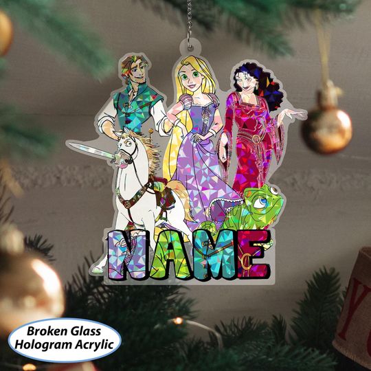 Discover Customized Tangled Christmas Ornament, Disney Tangled Princess Ornament, Rapunzel Flynn Rider Maximus, WDW First Christmas Tree Decor NVA746