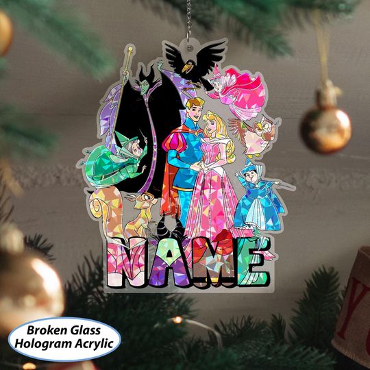 Discover Custom Sleeping Beauty Princess Ornament, Aurora Christmas Ornament For Girls, Maleficent Evil Witch Ornament, Disney Vacation Decor, NVA736