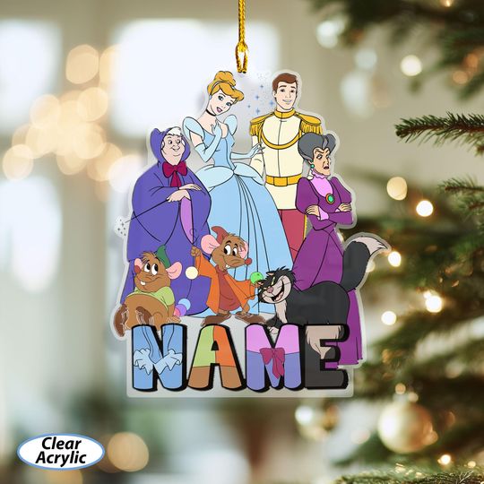 Discover Custom Cinde Christmas Ornament, Cinde Tree Ornament For Girls, Cinde Fairy Godmother Ornament, Disney Princess Decor, NVA737