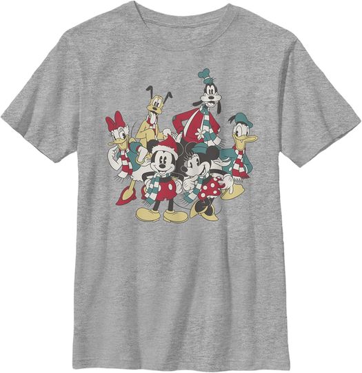 Discover Disney Mickey and Friends Christmas Vintage Group Shot Boys T-Shirt
